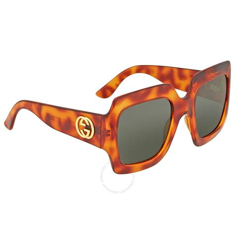 gucci brown havana oversized sunglasses|gucci 54mm oversized square sunglasses.